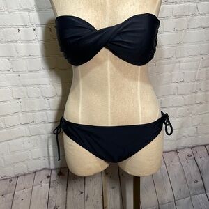 Strapless Black Twist Bikini Set - Women Swim Bikini